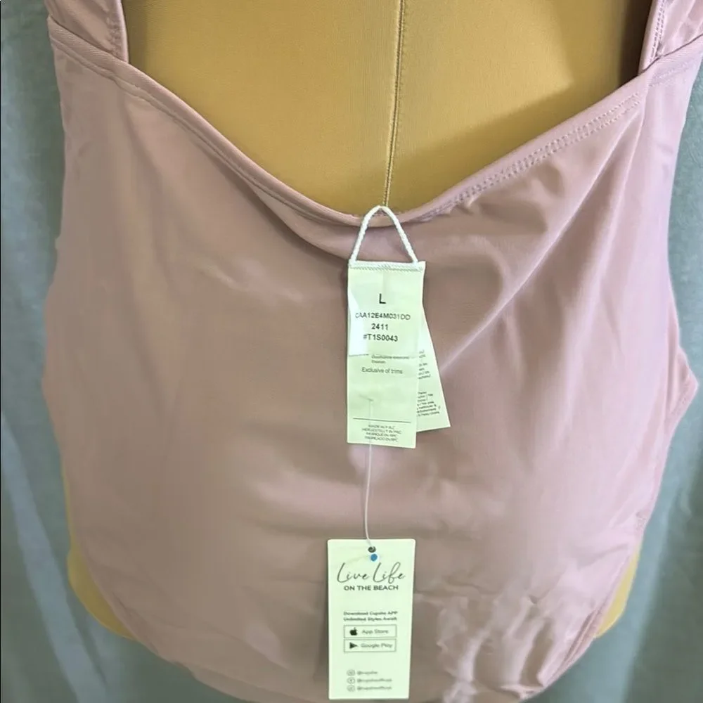 CupShe Pink One-Piece Swimsuit with Lace Details - Picture 8 of 14